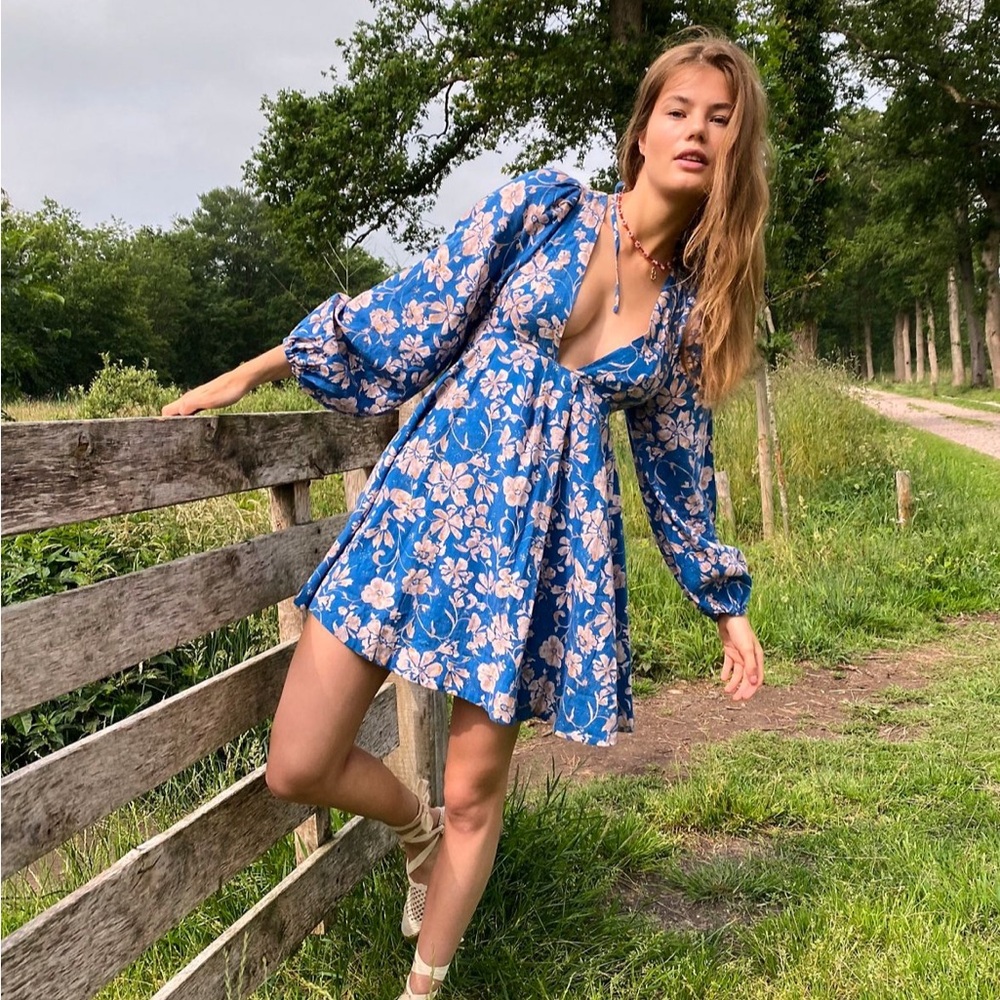 Free People Amelia Printed mini dress size M
